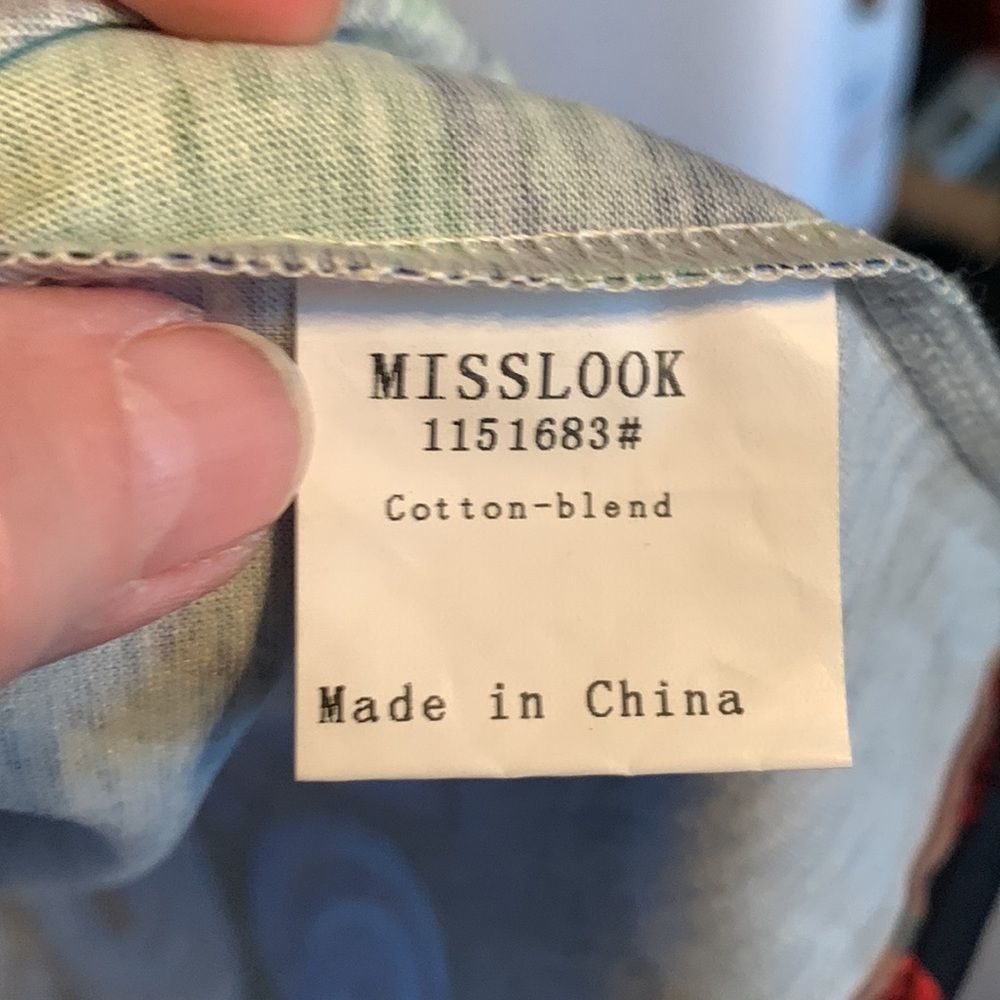 MISSLOOK Colorful Cotton Blend Top fits like an XL ((A-100) - Picture 3 of 7